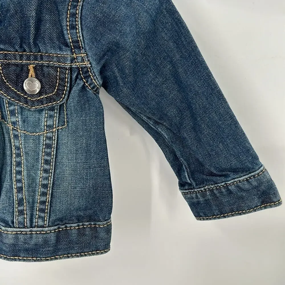 Place Infant Girl Blue Denim Snap Jacket Size 6-9 Months